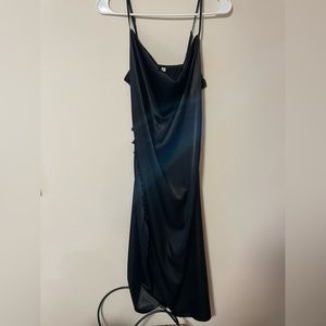 Midi black slip dress